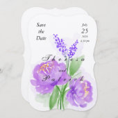 Lavendel hortensia's flat bruiloft uitnodiging (Voorkant / Achterkant)