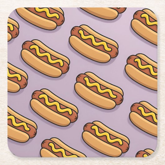Lavendel Hot Dogs Onderzetter Set (Voorkant)