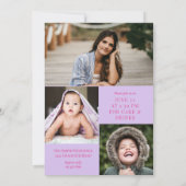 Lavendel Hot Roze Kalligrafie Foto Afstuderen Kaart (Achterkant)