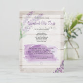 Lavendel & Hout Waterverf Essential Oils Klasse Kaart (Staand voorkant)