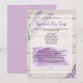 Lavendel & Hout Waterverf Essential Oils Klasse Kaart (Voorkant / Achterkant)