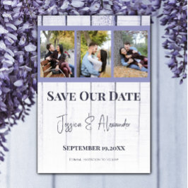 Lavendel Houten Fotocollage Save The Date