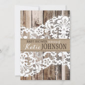 Lavendel Houten Kant Rustiek Baby shower Kaart (Achterkant)