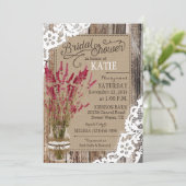 Lavendel Houten Kant Rustiek Vrijgezellenfeest Kaart (Staand voorkant)