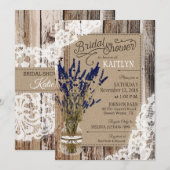 Lavendel Houten Kant Rustiek Vrijgezellenfeest Kaart (Voorkant / Achterkant)