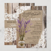 Lavendel Houten Kant Rustiek Vrijgezellenfeest Kaart (Voorkant / Achterkant)