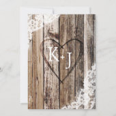 Lavendel Houten Kant Rustieke Bruiloft Kaart (Achterkant)