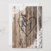 Lavendel Houten Kant Rustieke Bruiloft Kaart (Achterkant)