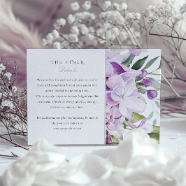 Lavendel Hues Bruiloft Informatie Kaart Lilacs