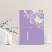 Lavendel Huwelijks Tafel Nummers, Lila Witte Bloem