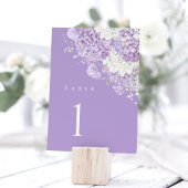 Lavendel Huwelijks Tafel Nummers, Lila Witte Bloem