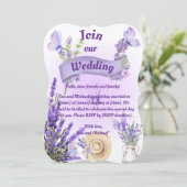 Lavendel Huwelijksuitnodiging Kaart (Staand voorkant)