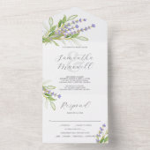 Lavendel Huwelijksuitnodigingen met RSVP All In One Uitnodiging (Binnen)