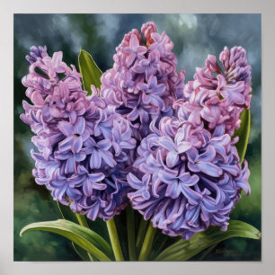 Lavendel Hyacint Bloemenkunst Print Poster