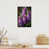 Lavendel Hyacint Bloemenkunst Print Poster (Keuken)