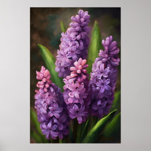 Lavendel Hyacint Bloemenkunst Print Poster
