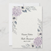 Lavendel Hydrangea & Anemone Botanische Elegantie Kaart (Achterkant)