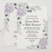 Lavendel Hydrangea & Anemone Botanische Elegantie Kaart (Voorkant / Achterkant)