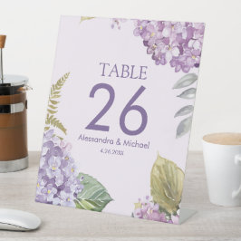 Lavendel Hydrangea Bloemen & Varen Verlof Bruiloft Reclamebord Met Voetstuk