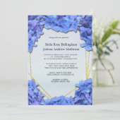 Lavendel Hydrangea Bloemige Trouwdag Kaart (Staand voorkant)