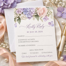 Lavendel Hydrangea Blush Roze Trouw RSVP