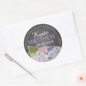 Lavendel Hydrangea Chalkboard Bruiloft Label (Envelop)