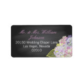Lavendel Hydrangea Chalkboard Bruiloft Label (Voorkant)