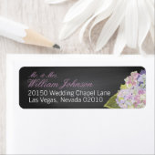 Lavendel Hydrangea Chalkboard Bruiloft Label (Insitu)