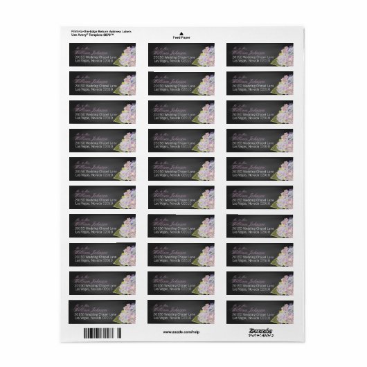 Lavendel Hydrangea Chalkboard Bruiloft Label (Full Sheet)