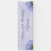Lavendel Hydrangea Happy 90th Birthday Spandoek (Verticaal)