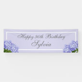 Lavendel Hydrangea Happy 90th Birthday Spandoek (Horizontaal)