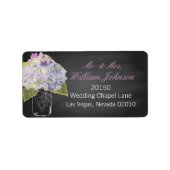 Lavendel Hydrangea Jar Chalkboard Wedding Label (Voorkant)