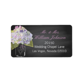 Lavendel Hydrangea Jar Chalkboard Wedding Label