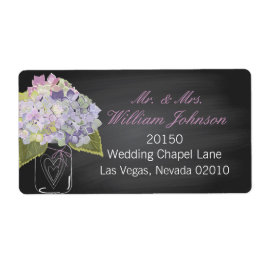Lavendel Hydrangea Jar Chalkboard Wedding Label
