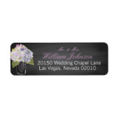 Lavendel Hydrangea Jar Chalkboard Wedding Label (Voorkant)