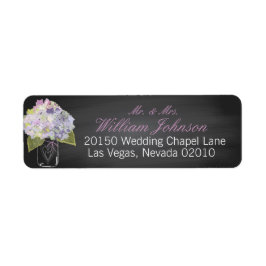 Lavendel Hydrangea Jar Chalkboard Wedding Label