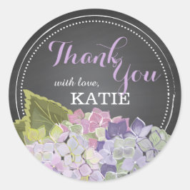 Lavendel Hydrangea op Chalkboard Dank u Sticker