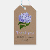 Lavendel Hydrangeas Bloemen Dank je bruiloft Cadeaulabel (Voorkant)