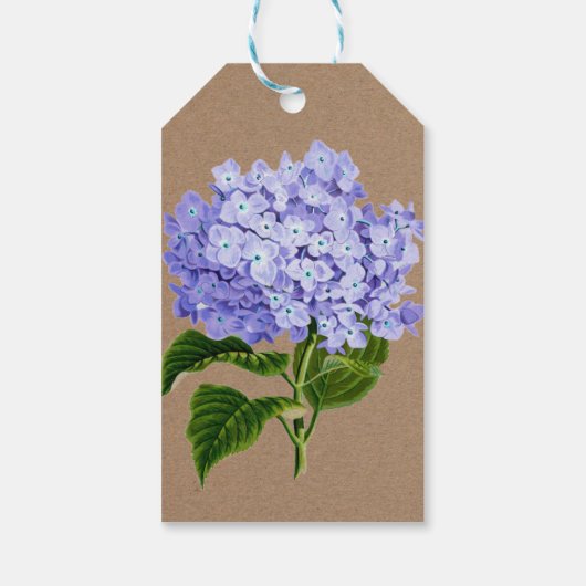 Lavendel Hydrangeas Bloemen Dank je bruiloft Cadeaulabel (Achterkant)