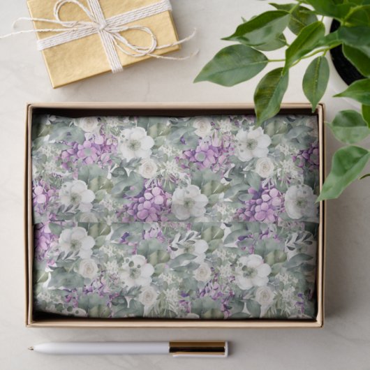 Lavendel Hydrangeas & Eucalyptus Tissuepapier (Geschenk)