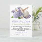Lavendel Ice Cream Sandwich Day Waterverf Kaart (Staand voorkant)