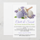 Lavendel Ice Cream Sandwich Day Waterverf Kaart (Voorkant / Achterkant)
