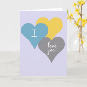 Lavendel Ik Hou Van Jou Hart Kaart (Gele Bloem)