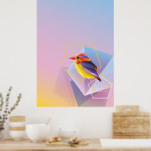 Lavendel In Blauwe Zangvogel Poster (Keuken)