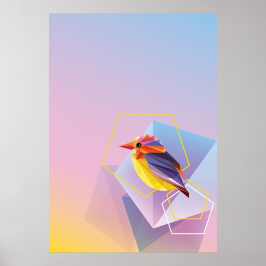Lavendel In Blauwe Zangvogel Poster (Voorkant)