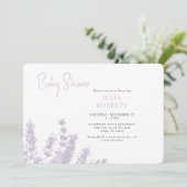 Lavendel in bloei Baby shower horizontaal Kaart (Staand voorkant)
