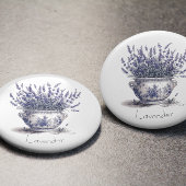Lavendel in Delfts Blauw, aanpasbaar Ronde Button 3,2 Cm