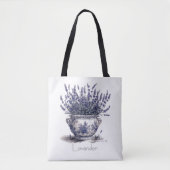 Lavendel in Delfts Blauw, aanpasbaar Tote Bag (Voorkant)