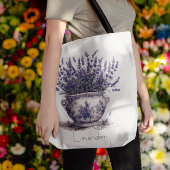 Lavendel in Delfts Blauw, aanpasbaar Tote Bag
