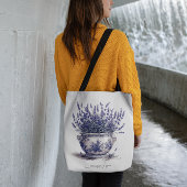 Lavendel in Delfts Blauw, aanpasbaar Tote Bag